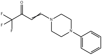 (E)-1,1,1-TRIFLUORO-4-(4-PHENYLPIPERAZINO)-3-BUTEN-2-ONE Struktur