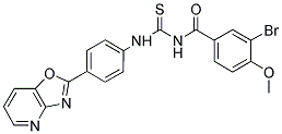 3-BROMO-4-METHOXY-N-{[(4-[1,3]OXAZOLO[4,5-B]PYRIDIN-2-YLPHENYL)AMINO]CARBONOTHIOYL}BENZAMIDE Struktur