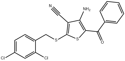 4-AMINO-5-BENZOYL-2-[(2,4-DICHLOROBENZYL)SULFANYL]-3-THIOPHENECARBONITRILE Struktur