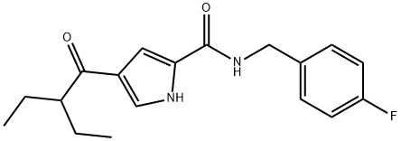 4-(2-ETHYLBUTANOYL)-N-(4-FLUOROBENZYL)-1H-PYRROLE-2-CARBOXAMIDE Struktur