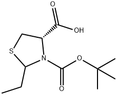 BOC-(4S,2RS)-2-ETHYLTHIAZOLIDINE-4-CARBOXYLIC ACID Struktur