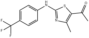 1-(4-METHYL-2-[4-(TRIFLUOROMETHYL)ANILINO]-1,3-THIAZOL-5-YL)-1-ETHANONE Struktur