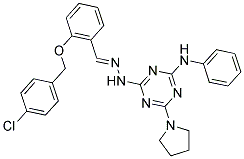 (E)-4-(2-(2-(4-CHLOROBENZYLOXY)BENZYLIDENE)HYDRAZINYL)-N-PHENYL-6-(PYRROLIDIN-1-YL)-1,3,5-TRIAZIN-2-AMINE Struktur