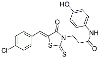 3-[(5Z)-5-(4-CHLOROBENZYLIDENE)-4-OXO-2-THIOXO-1,3-THIAZOLIDIN-3-YL]-N-(4-HYDROXYPHENYL)PROPANAMIDE Struktur