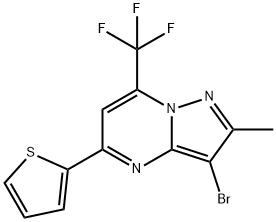 3-BROMO-2-METHYL-5-(2-THIENYL)-7-(TRIFLUOROMETHYL)PYRAZOLO[1,5-A]PYRIMIDINE Struktur