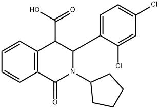 2-CYCLOPENTYL-3-(2,4-DICHLOROPHENYL)-1-OXO-1,2,3,4-TETRAHYDRO-4-ISOQUINOLINECARBOXYLIC ACID Struktur