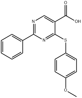 4-[(4-METHOXYPHENYL)SULFANYL]-2-PHENYL-5-PYRIMIDINECARBOXYLIC ACID Struktur