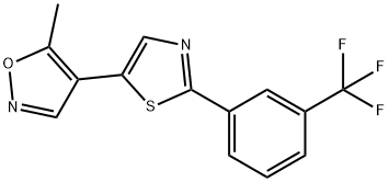 5-METHYL-4-(2-[3-(TRIFLUOROMETHYL)PHENYL]-1,3-THIAZOL-5-YL)ISOXAZOLE Struktur