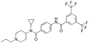 4-[(3,5-BIS(TRIFLUOROMETHYL)BENZOYL)AMINO]-N-CYCLOPROPYL-N-(1-PROPYLPIPERIDIN-4-YL)BENZAMIDE Struktur