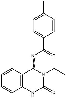 N-[3-ETHYL-2-OXO-2,3-DIHYDRO-4(1H)-QUINAZOLINYLIDEN]-4-METHYLBENZENECARBOXAMIDE Struktur