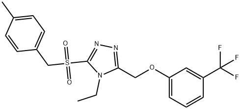 4-ETHYL-3-[(4-METHYLBENZYL)SULFONYL]-5-([3-(TRIFLUOROMETHYL)PHENOXY]METHYL)-4H-1,2,4-TRIAZOLE Struktur