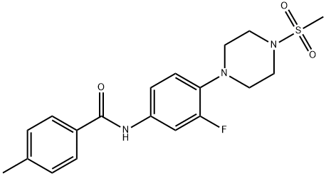 N-(3-FLUORO-4-[4-(METHYLSULFONYL)PIPERAZINO]PHENYL)-4-METHYLBENZENECARBOXAMIDE Struktur