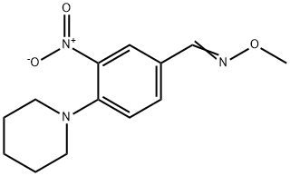 3-NITRO-4-PIPERIDINOBENZENECARBALDEHYDE O-METHYLOXIME Struktur