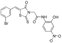 2-[(5Z)-5-(3-BROMOBENZYLIDENE)-4-OXO-2-THIOXO-1,3-THIAZOLIDIN-3-YL]-N-(2-HYDROXY-4-NITROPHENYL)ACETAMIDE Struktur