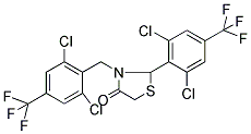 3-[2,6-DICHLORO-4-(TRIFLUOROMETHYL)BENZYL]-2-[2,6-DICHLORO-4-(TRIFLUOROMETHYL)PHENYL]-1,3-THIAZOLAN-4-ONE Struktur