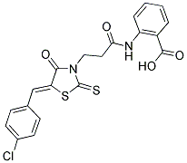 2-((3-[(5Z)-5-(4-CHLOROBENZYLIDENE)-4-OXO-2-THIOXO-1,3-THIAZOLIDIN-3-YL]PROPANOYL)AMINO)BENZOIC ACID Struktur