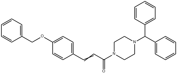 (E)-1-(4-BENZHYDRYLPIPERAZINO)-3-[4-(BENZYLOXY)PHENYL]-2-PROPEN-1-ONE Struktur