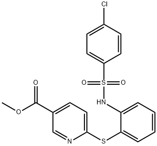 METHYL 6-[(2-([(4-CHLOROPHENYL)SULFONYL]AMINO)PHENYL)SULFANYL]NICOTINATE Struktur