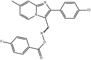 2-(4-CHLOROPHENYL)-3-(([(4-FLUOROBENZOYL)OXY]IMINO)METHYL)-7-METHYLIMIDAZO[1,2-A]PYRIDINE Struktur