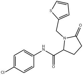 N-(4-CHLOROPHENYL)-5-OXO-1-(2-THIENYLMETHYL)-2-PYRROLIDINECARBOXAMIDE Struktur