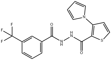 3-(1H-PYRROL-1-YL)-N'-[3-(TRIFLUOROMETHYL)BENZOYL]-2-THIOPHENECARBOHYDRAZIDE Struktur