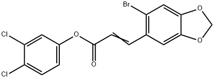 3,4-DICHLOROPHENYL (E)-3-(6-BROMO-1,3-BENZODIOXOL-5-YL)-2-PROPENOATE Struktur