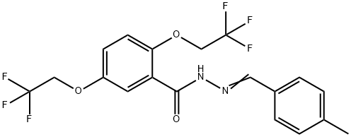 N'-[(Z)-(4-METHYLPHENYL)METHYLIDENE]-2,5-BIS(2,2,2-TRIFLUOROETHOXY)BENZENECARBOHYDRAZIDE Struktur