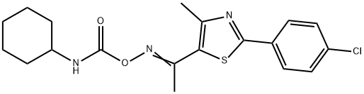 2-(4-CHLOROPHENYL)-5-(([(CYCLOHEXYLAMINO)CARBONYL]OXY)ETHANIMIDOYL)-4-METHYL-1,3-THIAZOLE Struktur