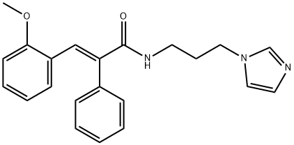 (E)-N-[3-(1H-IMIDAZOL-1-YL)PROPYL]-3-(2-METHOXYPHENYL)-2-PHENYL-2-PROPENAMIDE Struktur