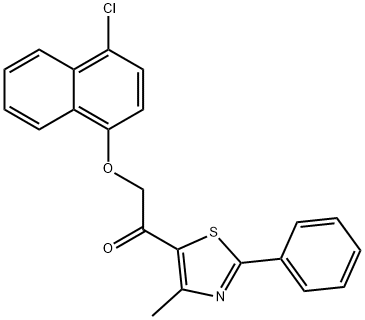 2-[(4-CHLORO-1-NAPHTHYL)OXY]-1-(4-METHYL-2-PHENYL-1,3-THIAZOL-5-YL)-1-ETHANONE Struktur