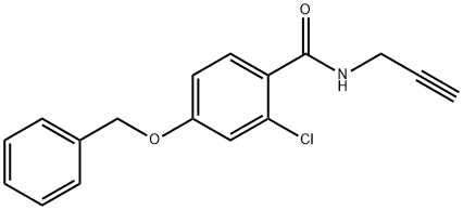 4-(BENZYLOXY)-2-CHLORO-N-(2-PROPYNYL)BENZENECARBOXAMIDE Struktur