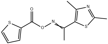 2,4-DIMETHYL-5-([(2-THIENYLCARBONYL)OXY]ETHANIMIDOYL)-1,3-THIAZOLE Struktur