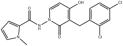 N-[3-(2,4-DICHLOROBENZYL)-4-HYDROXY-2-OXO-1(2H)-PYRIDINYL]-1-METHYL-1H-PYRROLE-2-CARBOXAMIDE Struktur