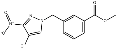 3-(4-CHLORO-3-NITRO-PYRAZOL-1-YLMETHYL)-BENZOIC ACID METHYL ESTER Struktur