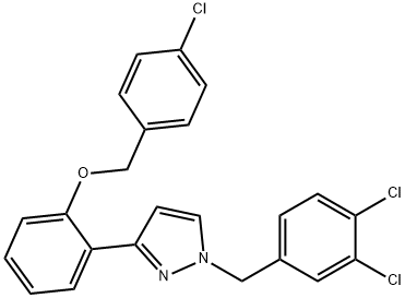 3-(2-[(4-CHLOROBENZYL)OXY]PHENYL)-1-(3,4-DICHLOROBENZYL)-1H-PYRAZOLE Struktur