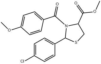 METHYL 2-(4-CHLOROPHENYL)-3-(4-METHOXYBENZOYL)-1,3-THIAZOLANE-4-CARBOXYLATE Struktur