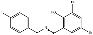 2,4-DIBROMO-6-([(4-FLUOROBENZYL)IMINO]METHYL)BENZENOL Struktur