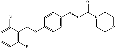 (E)-3-(4-[(2-CHLORO-6-FLUOROBENZYL)OXY]PHENYL)-1-MORPHOLINO-2-PROPEN-1-ONE Struktur