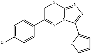 6-(4-CHLOROPHENYL)-3-(2-FURYL)-7H-[1,2,4]TRIAZOLO[3,4-B][1,3,4]THIADIAZINE Struktur