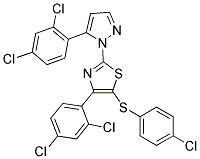 4-CHLOROPHENYL 4-(2,4-DICHLOROPHENYL)-2-[5-(2,4-DICHLOROPHENYL)-1H-PYRAZOL-1-YL]-1,3-THIAZOL-5-YL SULFIDE Struktur