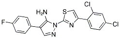 1-[4-(2,4-DICHLOROPHENYL)-1,3-THIAZOL-2-YL]-4-(4-FLUOROPHENYL)-1H-PYRAZOL-5-AMINE Struktur