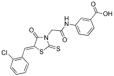 3-(([(5Z)-5-(2-CHLOROBENZYLIDENE)-4-OXO-2-THIOXO-1,3-THIAZOLIDIN-3-YL]ACETYL)AMINO)BENZOIC ACID Struktur