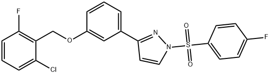 2-CHLORO-6-FLUOROBENZYL 3-(1-[(4-FLUOROPHENYL)SULFONYL]-1H-PYRAZOL-3-YL)PHENYL ETHER Struktur