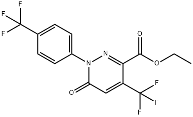 ETHYL 6-OXO-4-(TRIFLUOROMETHYL)-1-[4-(TRIFLUOROMETHYL)PHENYL]-1,6-DIHYDRO-3-PYRIDAZINECARBOXYLATE Struktur