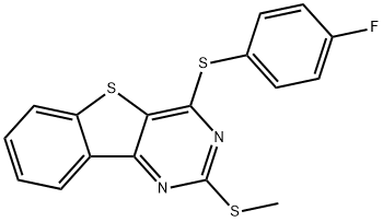 4-FLUOROPHENYL 2-(METHYLSULFANYL)[1]BENZOTHIENO[3,2-D]PYRIMIDIN-4-YL SULFIDE Struktur