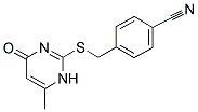 4-([(6-METHYL-4-OXO-1,4-DIHYDROPYRIMIDIN-2-YL)THIO]METHYL)BENZONITRILE Struktur