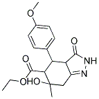 ETHYL 6-HYDROXY-4-(4-METHOXYPHENYL)-6-METHYL-3-OXO-3,3A,4,5,6,7-HEXAHYDRO-2H-INDAZOLE-5-CARBOXYLATE Struktur