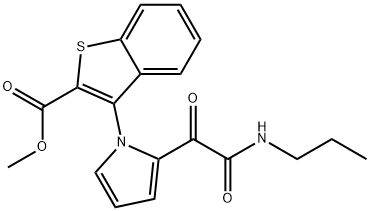 METHYL 3-(2-[2-OXO-2-(PROPYLAMINO)ACETYL]-1H-PYRROL-1-YL)-1-BENZOTHIOPHENE-2-CARBOXYLATE Struktur