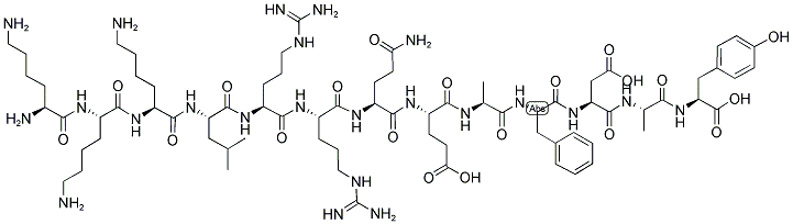 H-LYS-LYS-LYS-LEU-ARG-ARG-GLN-GLU-ALA-PHE-ASP-ALA-TYR-OH Struktur