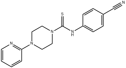 4-(((4-(2-PYRIDYL)PIPERAZINYL)THIOXOMETHYL)AMINO)BENZENECARBONITRILE Struktur